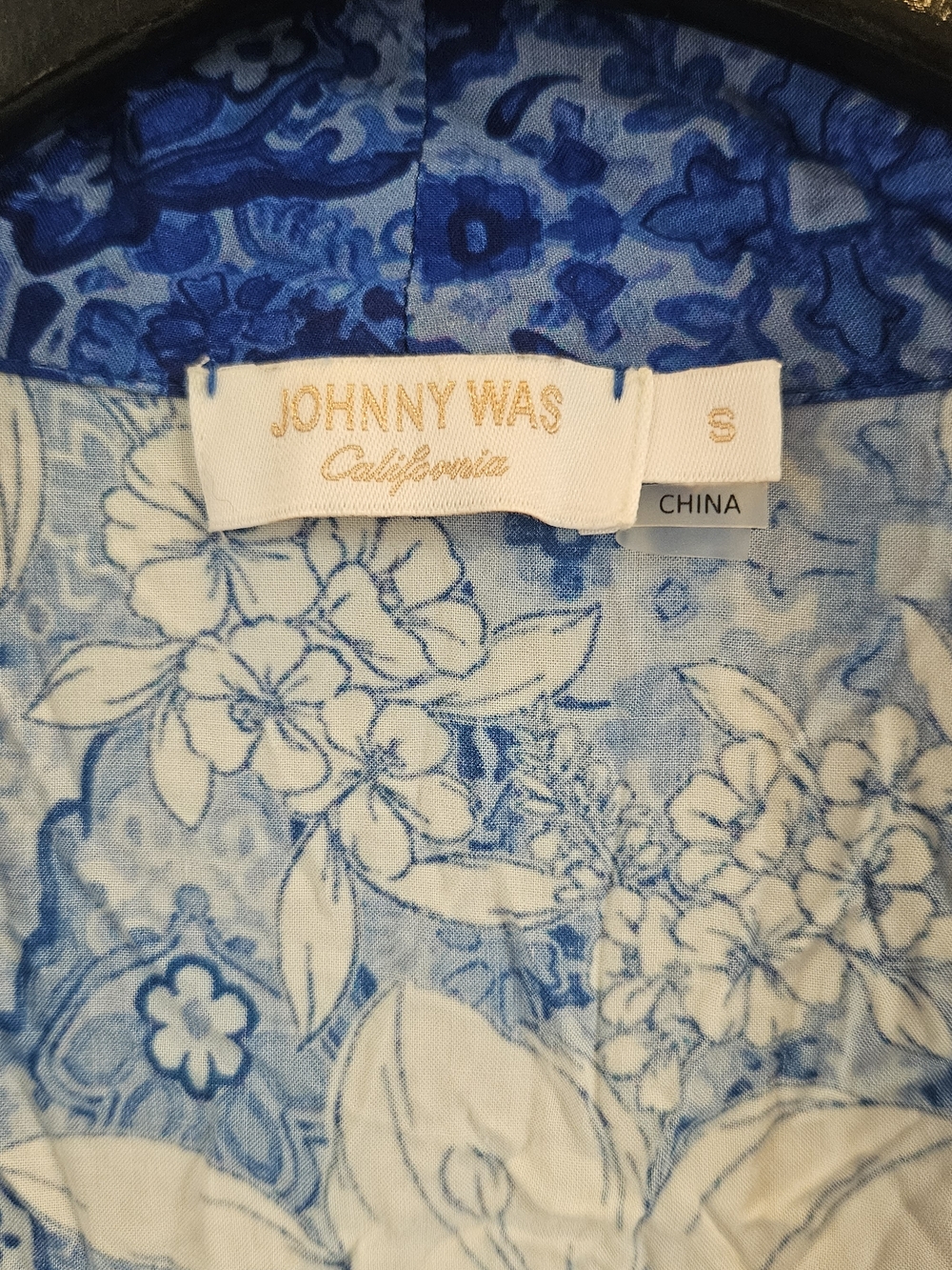 Johnny Was Blue & White Floral Kimono Robe - Picture 7 of 7